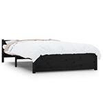 Estructura de cama doble vidaXL madera maciza negro 135x190cm 22,95Kg