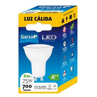Bombilla LED GU10 8W 110º 700 lumenes 30K