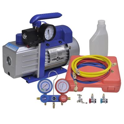 Bomba De Vacío Una Etapa Con Manómetro Colector Bidireccional Vidaxl 220 V 50 Hz