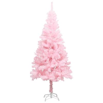 Árbol de Navidad artificial con soporte vidaXL rosa PVC 120 cm