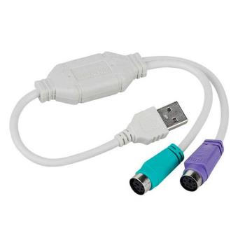 NOS ACTECOM® CABLE ADAPTADOR USB CONVERSOR A DOBLE PS2 TECLADO RATON PC ORDENADOR 
