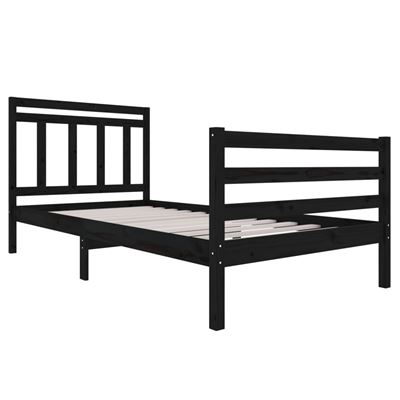 Estructura cama vidaXL madera maciza de pino negro 100x200cm, Camas  plegables, Los mejores precios