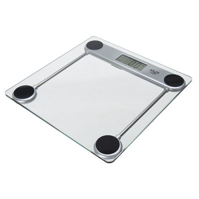 Báscula De Baño Digital Cristal Templado, Medición 150 Kg /100 G, Lcd, Apagado Automático Adler Ad 8121 Transparente