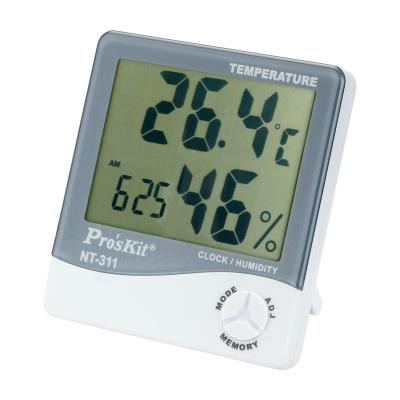 Termometro Medidor De Temperatura Y Humedad Con Reloj Interior Con Pantalla De Gran Display Proskit Nt-311