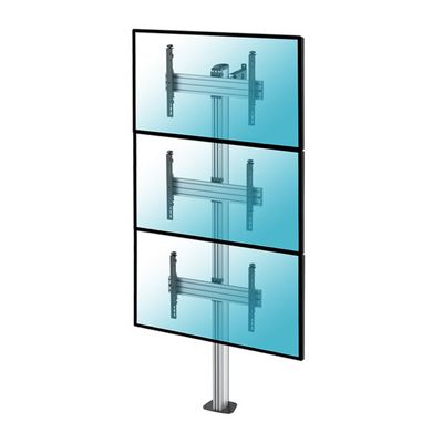 Soporte De Suelo Atornillable Kimex 031-1300k3 Para 3 Tv 40""-65"" , Altura 240 Cm