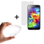 WoowCase | Funda Gel Flexible para [ Samsung Galaxy S5 ] [ +1 Protector Cristal Vidrio Templado ] Ultra Resistente contra Arañazos y Golpes Dureza 9H, Carcasa Case Silicona TPU Suave