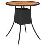 Mesa de comedor de jardín vidaXL ratán sintético acacia negro Ø 70cm