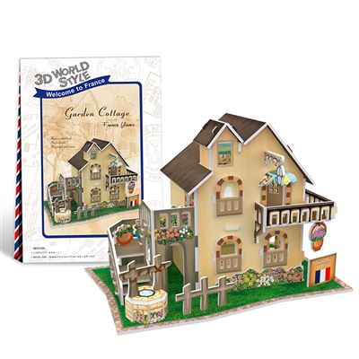Puzzle 3d World Style Estilo Clasico Francia Casa Con Jardín Dam Multicolor