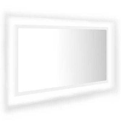 Vidaxl Blanco Espejo De Baño Con Led Aglomerado 80X8,5X37cm