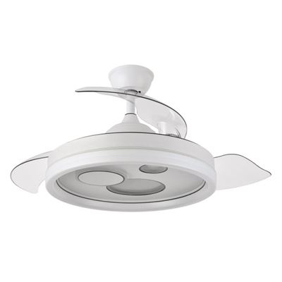 Ventilador De Techo Fabrilamp Led Turia Regulable Con Control Remoto 72w 3cct 6120lm Ip20 Ø110cm Blanco
