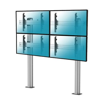 Soporte De Suelo Atornillable Kimex 031-2400k3 Para 4 Pantallas 45""-55"" , Altura 175 Cm