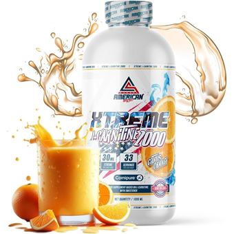 Extreme L-carnitine 2000 - American Suplement - Naranja - Elaborada con L-Carnitina - Ayuda a la Definición Muscular - Favorece la Pérdida de Peso - Sabor Naranja - 1