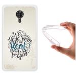 Funda Lenovo ZUK Edge Silicona Gel Flexible WoowCase Frase - We Were Born To Be Real Not To Be Perfect 2 - Transparente