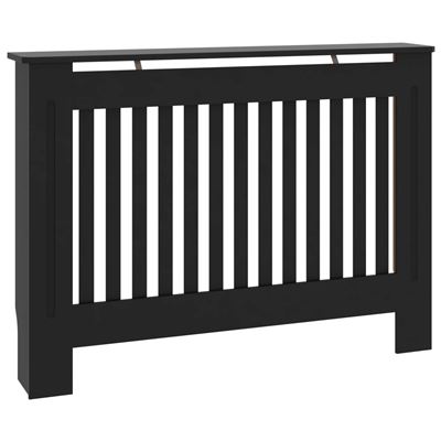 Cubierta Para Radiador Vidaxl Mdf Negro 112x19x81 Cm