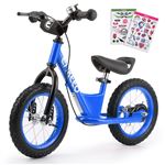Bicicleta para niños de equilibrio Enkeeo 14 pulgadas, Azul