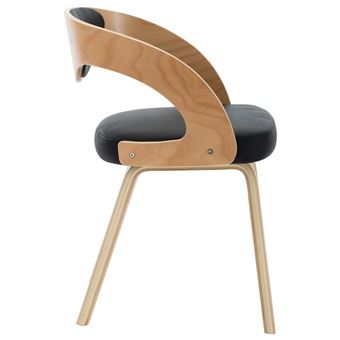VidaXL Silla De Comedor De Cuero Sintético Y Madera Curvada Crema