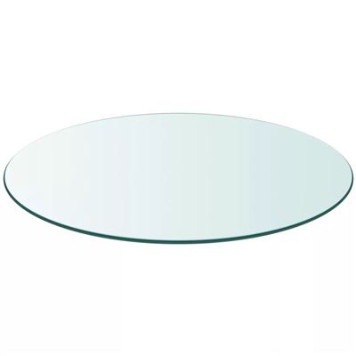 Tablero De Mesa cristal templado vidaxl redondo 500 mm superficie trasnparente transparente 50