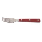 Arcos Serie Cuchillos de mesa tenedor acero inoxidable 18y10 190 mm mango polioximetileno color rojo chuletero 374722 monoblock una pieza 1810 hoja 9