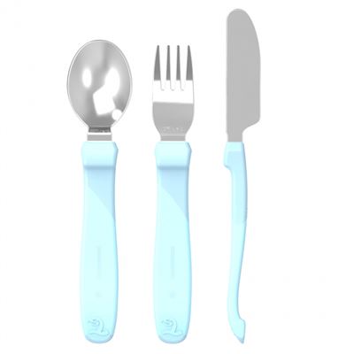 Set De Cubiertos 12m+ Twistshake, Modelo Azul Pastel