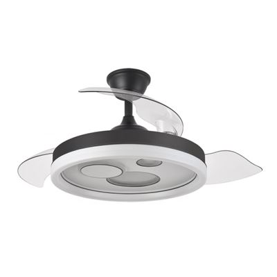 Ventilador De Techo Fabrilamp Led Turia Regulable Con Control Remoto 72w 3cct 6120lm Ip20 Ø110cm Negro Y Blanco