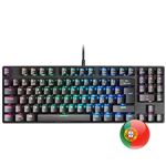 Teclado Compacto TKL y Pad Numérico RGB Mars Gaming MKREVOPROBRPT Negro, Switch OUTEMU PRO Marrón, Idioma Portugués