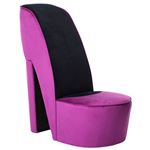 Sillón con forma de zapato de tacón terciopelo morado vidaXL