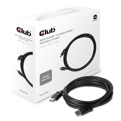 Club3d Displayport 1.2 Cable M/M 3Meter 4K60hz 21.6Gbps