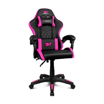 Silla Gaming Drift Gaming Dr35 – Reposabrazos 2d Ajustables, Soporte Lumbar Y Cervical, Reclinable 135°, Tapizado En Cuero Sintético, Ruedas Silenciosas, Negra-fucsia