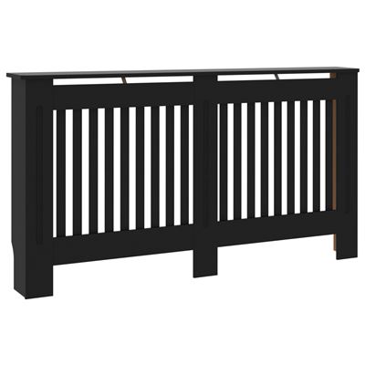 Cubierta Para Radiador Vidaxl Mdf Negro 152x19x81 Cm