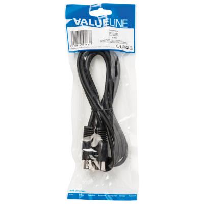 Valueline Cable de audio DIN macho - macho de 5 pines, de color negro, medida de 2 metros