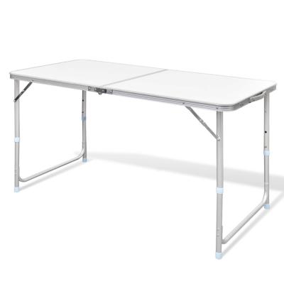 Mesita plegable de camping vidaXL de aluminio 120 x 60 blanco