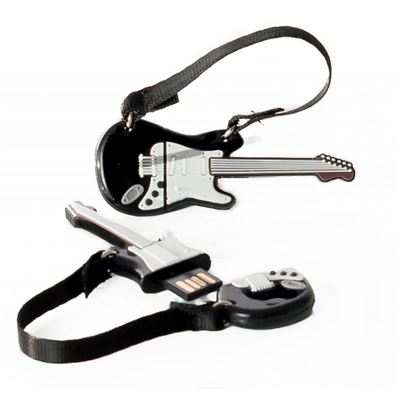 Memoria USB Tech One Tech TEC5138-32 de 32GB con Diseño de Guitarra Blanco y Negro - Imagen 2