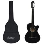 Set guitarra occidental vidaXL negro 12 pzas ecualizador 6 cuerdas