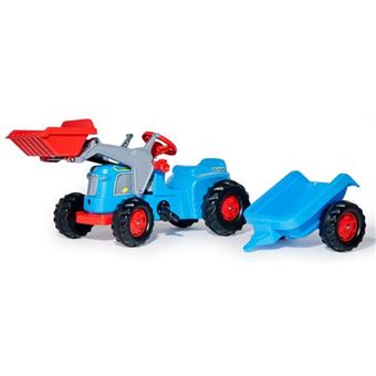Tractor a pedales Infantil con remolque y con pala color azul