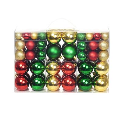 Lote de bolas de Navidad vidaXL, 100 unidades 6 cm Rojo/dorado/verde