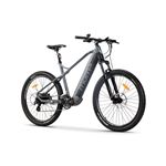 Bicicleta eléctrica Moma Bikes EMTB-27.5 ", Suspension Delantera, SHIMANO 24 V & Doble Freno Disco Hydraulicos Bateria Integrada Ion Litio 48V 13Ah Gris talla M - L