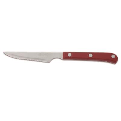 Cuchillo Chuletero Arcos Monoblock, Pieza De Acero Inoxidable, 11 Cm, Rojo