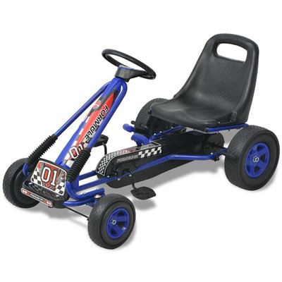 Kart Vidaxl Con Pedales Asiento Ajustable, Azul