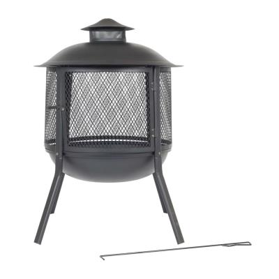 Chimenea redonda Kansas acero negro 85019