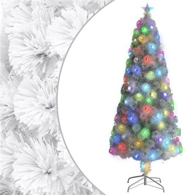 Árbol de Navidad artificial vidaXL con LED blanco fibra óptica 180 cm