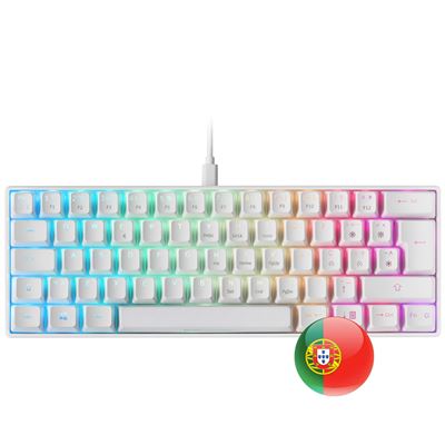 Teclado Mecánico Mars Gaming MKMINIWBPT Blanco, RGB, Ultra-Compacto, Switch Azul, PT