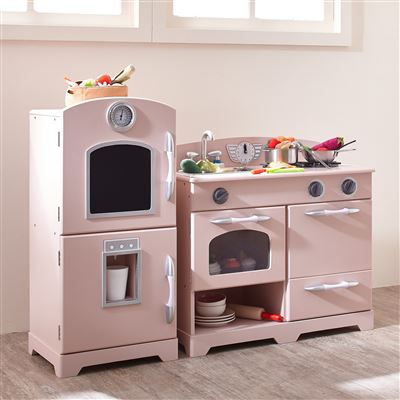 Cocina madera cheap rosa juguete