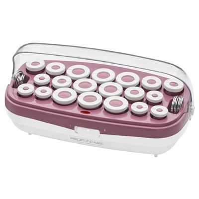 Set 20 Rulos Calientes Pelo, Iónicos Térmicos Cerámicos, Recubrimiento Turmalina,horquillas Proficare Lw 3028 350w Blanco/rosa