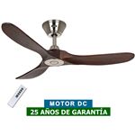 Ventilador de techo CasaFan 312215 ECO GENUINO 122 madera maciza nogal/cromo satinado