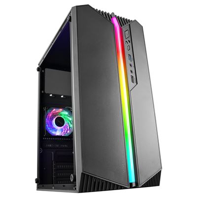 Mars Gaming Negro Caja Pc Micro-Atx Ultra-Compacta Mc-S1, Argb 12 Modos, Ventilador Frgb, Ventana Lateral Completa,