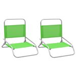 Sillas de playa plegables 2 unidades vidaXL 51x61x58cm tela verde