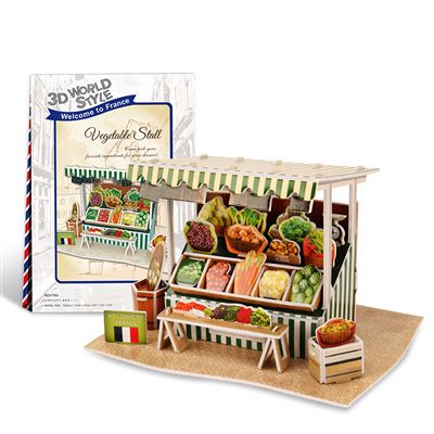 Puzzle 3d World Style Francia Puesto De Verduras Tradicional Dam Multicolor