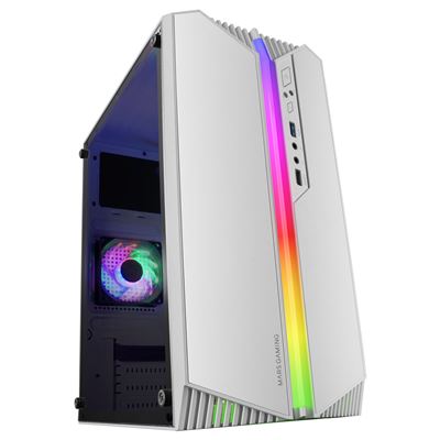 Mars Gaming Blanco Caja Pc Micro-Atx Ultra-Compacta Mc-S1, Argb 12 Modos, Ventilador Frgb, Ventana Lateral Completa,