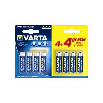 Pilas Varta 4903121448 blister alcalinas blx4+4 lr03 aaa longlife power batería norecargable cylindrical 1.5 azul amarillo 11.3 g de