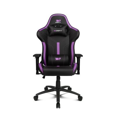 Silla Gaming Drift Gaming Dr350 - Polipiel, Reposabrazos 4d, Ruedas Silenciosas, Pistón Clase 4, Inclinación, Cojin Lumbar/cervical, Color Negro/violeta